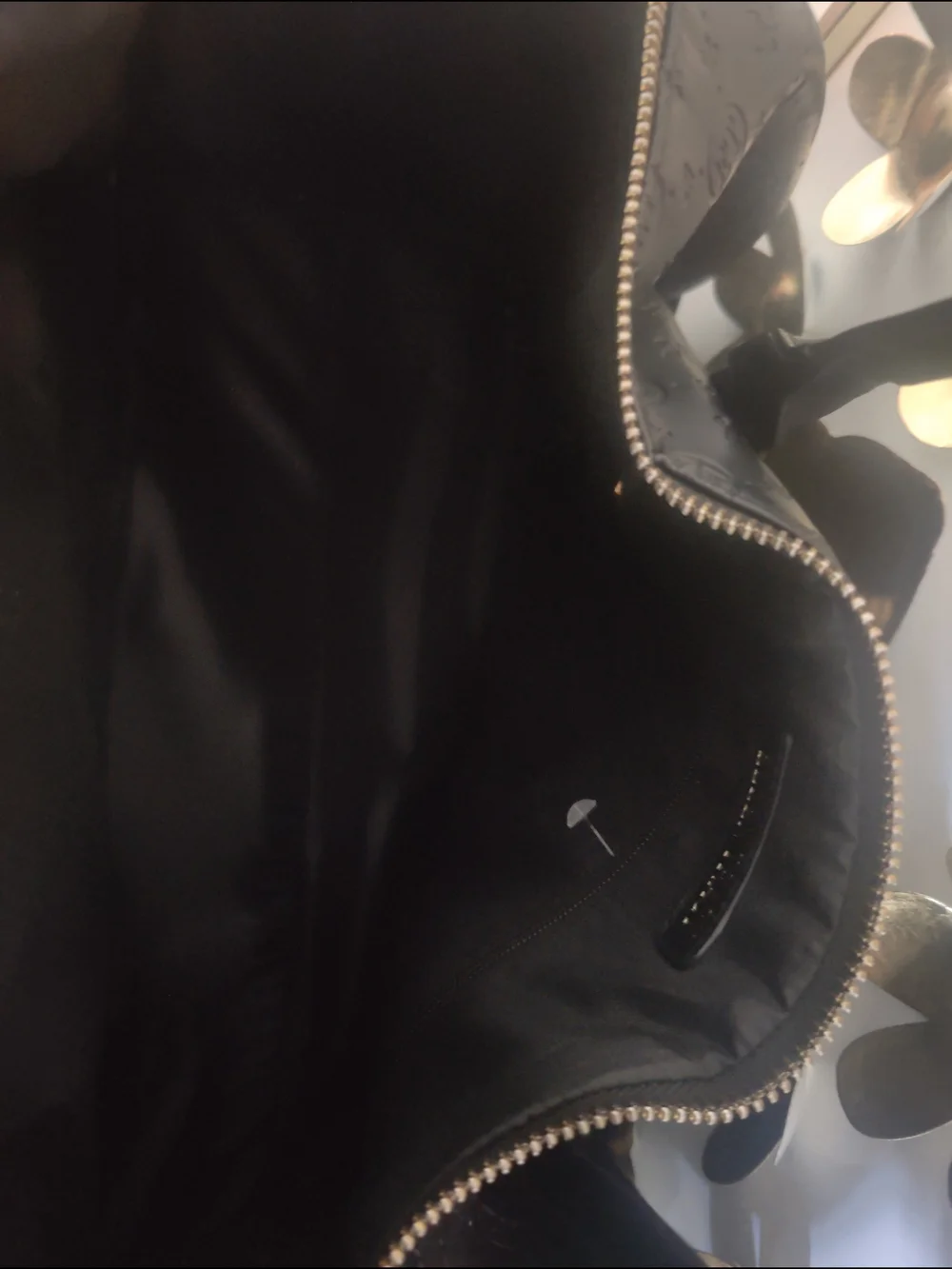 Authentic Ellen Tracy Black Embossed Leather Travel Tote